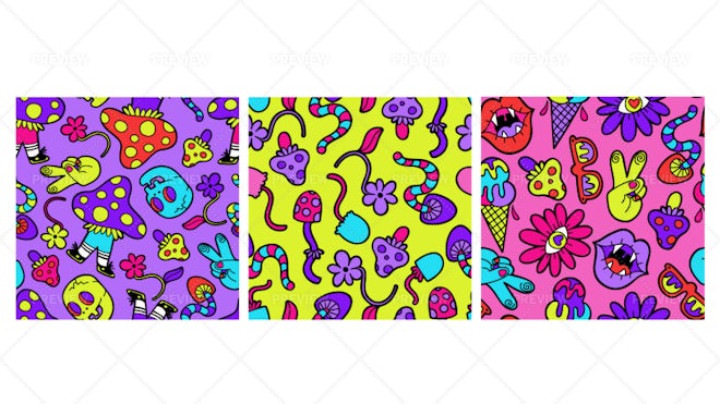 8 Groovy Y2K Backgrounds - Graphics
