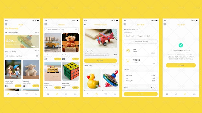 Game Store UI Kit on Yellow Images Creative Store