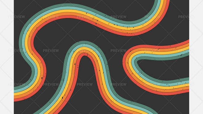 Retro 70s Groovy Backgrounds, Rainbows, Hippie Patterns PNG