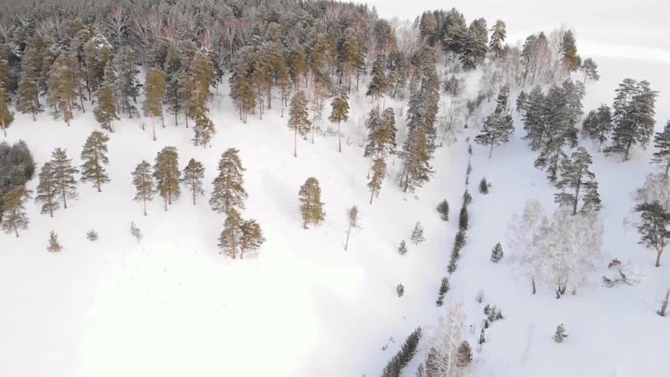 Aerial Of Snowy Hill: Stock Video