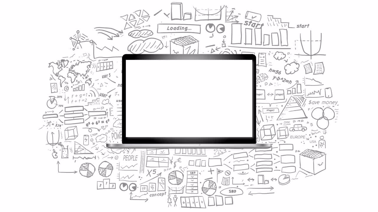 Laptop And Infographics Stock Motion Graphics Motion Array
