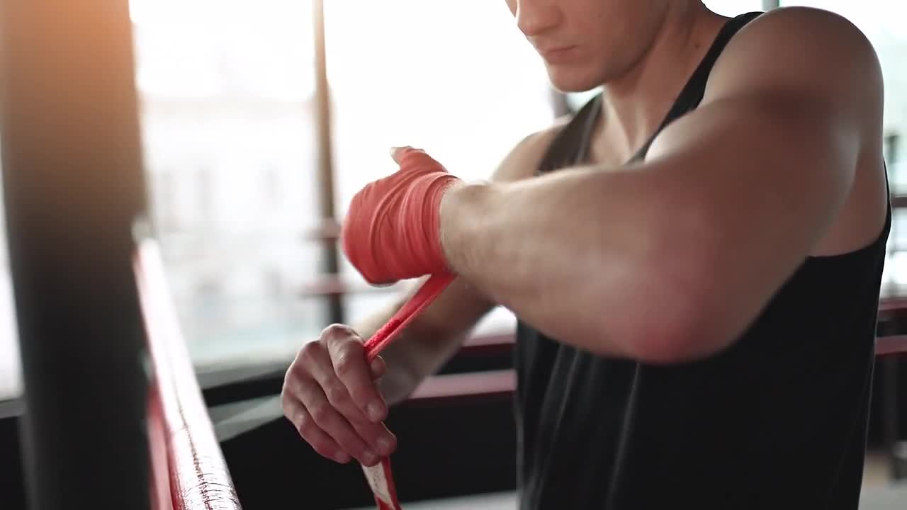 Taping Hands For Boxing Stock Video Motion Array