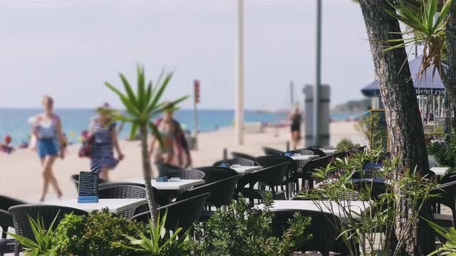 Beachside Restaurant: Stock Video