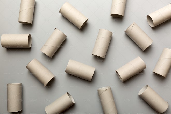 Old Rolled Blank Parchment Paper Roll On White Stock Photo