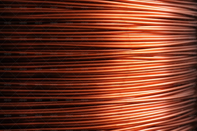 Copper Wire On A Reel Close-up - Stock Photos