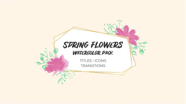 Spring Flowers. Watercolor Pack: After Effects Templates