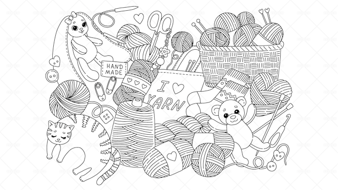 Cute doodle art coloring page