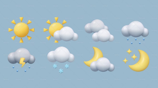 Weather Forecast Icons - Graphics | Motion Array