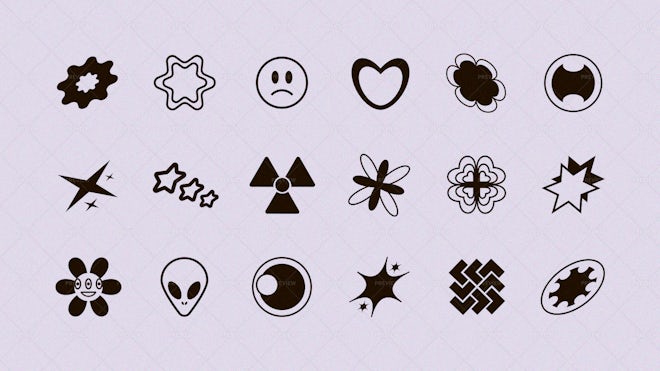 33 Cyber Y2K Sci-Fi Shapes - Graphics