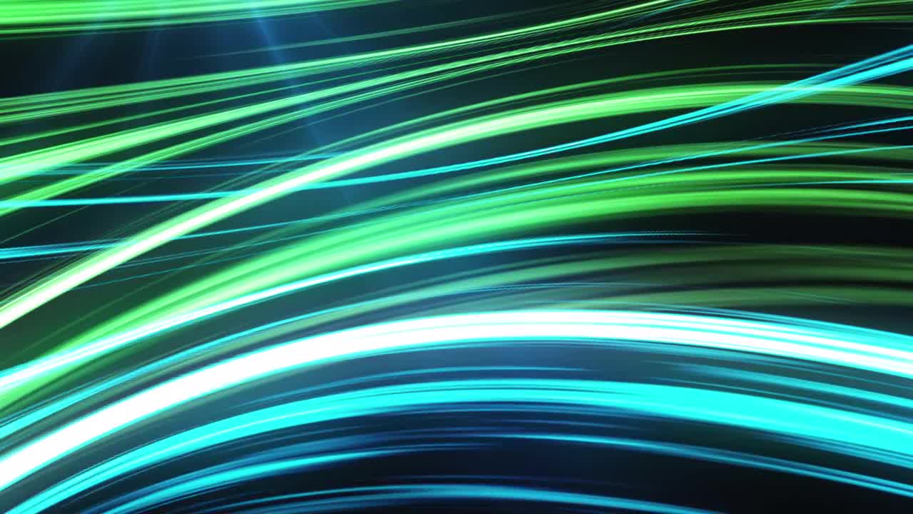 Blue Green Neon Fibers Waving - Stock Motion Graphics | Motion Array