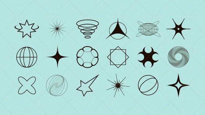 33 Cyber Y2K Sci-Fi Shapes - Graphics