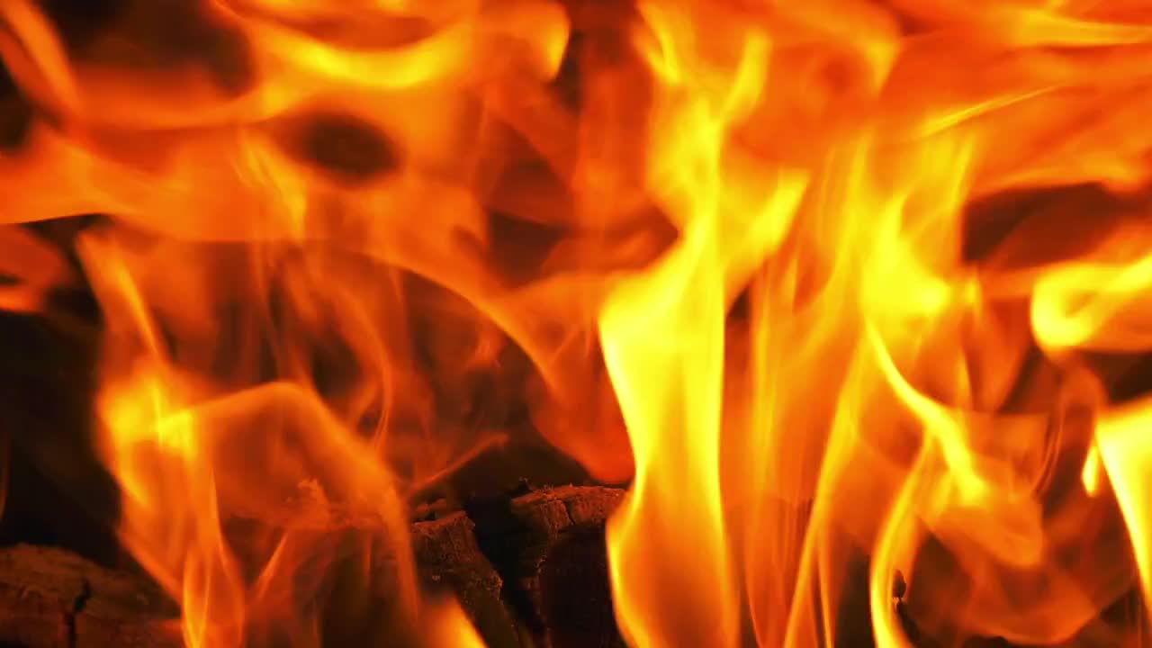 Golden Fire Flames - Stock Video 