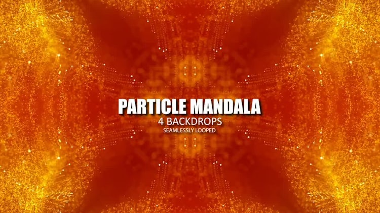 Gold On Red Particle Mandalas: Stock Motion Graphics