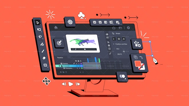 Animation Program Interface Illustration - Graphics | Motion Array