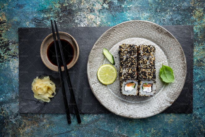 Set Of Sushi And Maki - Stock Photos | Motion Array