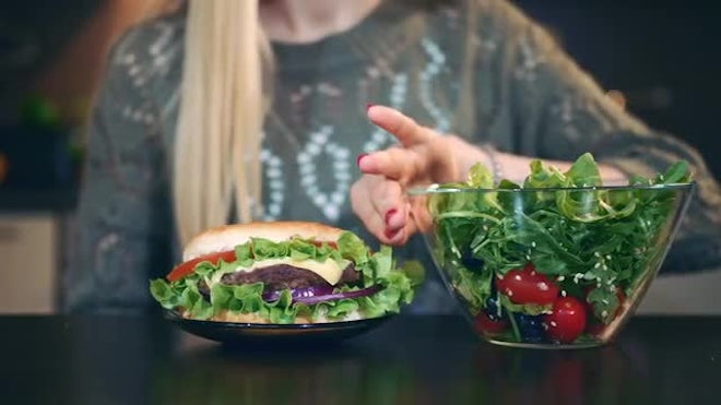 Image result for hamburger or salad