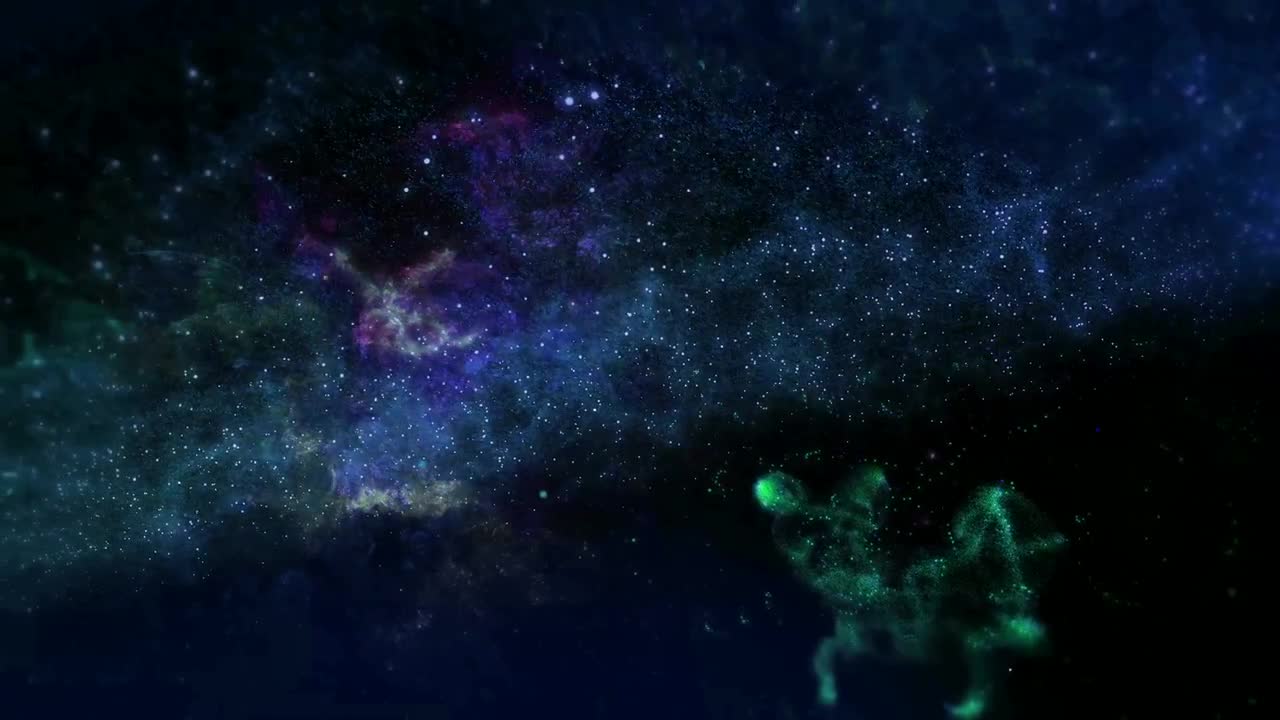 Green Blue Nebula Space Background Stock Motion Graphics Motion