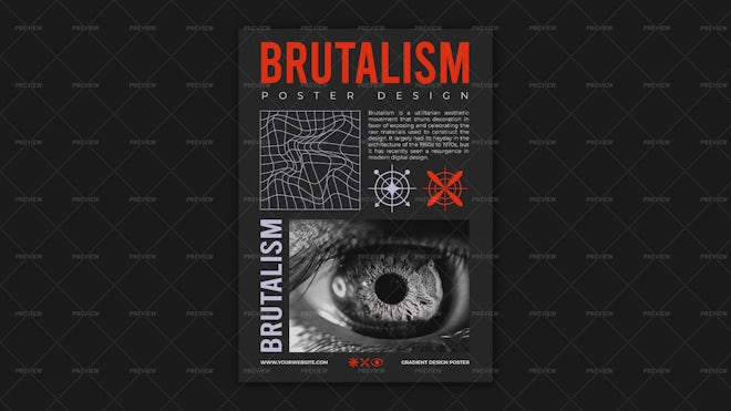 Brutalism Acid Rave Poster - Graphics