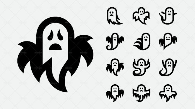 12 Ghost Icons - Graphics | Motion Array