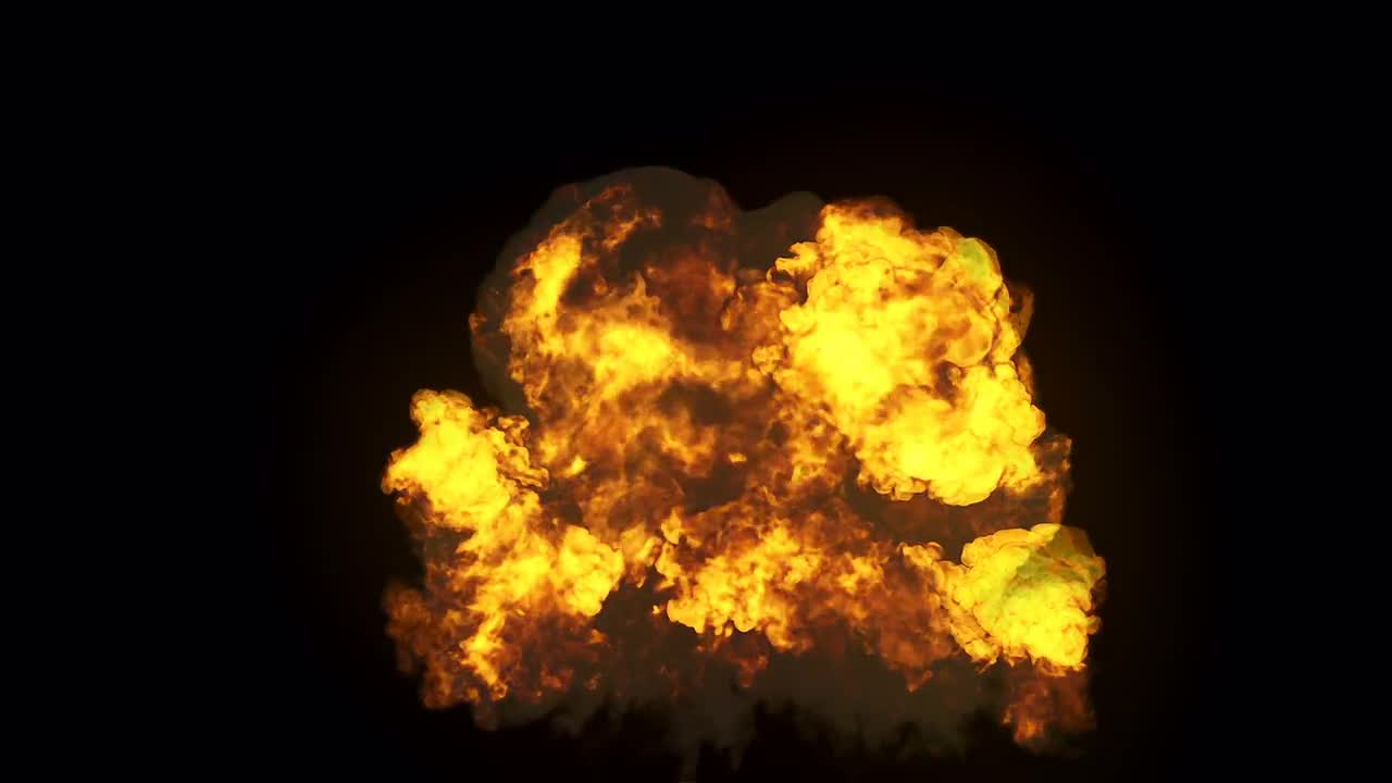 Realistic Fire Explosion With Smoke - Stock Motion  