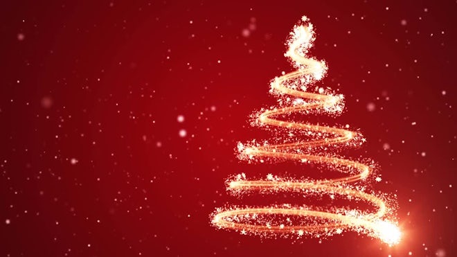 Christmas Tree Red Background - Stock Motion Graphics | Motion Array