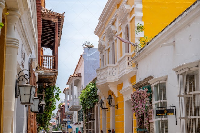 Street Markets of Cartagena De Indias in Colombia Stock Image