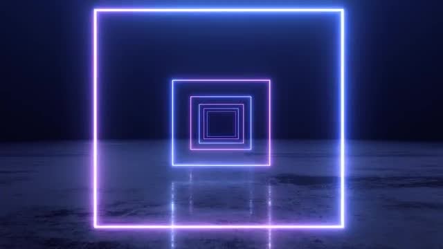 VJ Abstract Neon Square Tunnel: Stock Motion Graphics