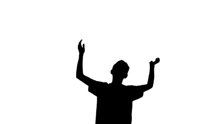 Young Man Applause Silhouette - Stock Motion Graphics  