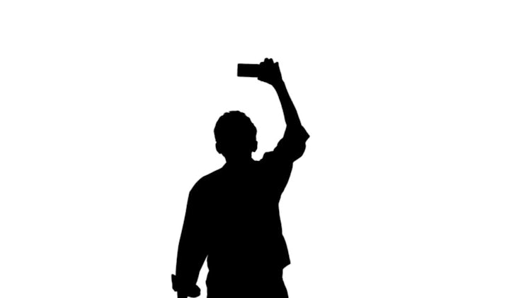 Silhouette Man Mobile 02: Stock Motion Graphics