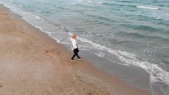 Walking On The Shore: Stock Video