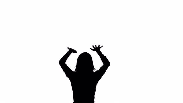 Silhouette Woman Jumping: Stock Motion Graphics