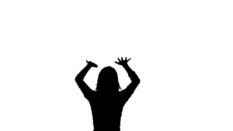 Silhouette Woman Jumping: Stock Motion Graphics