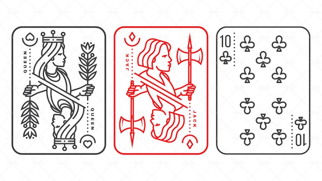 3 Playing Card Illustrations - Graphics | Motion Array