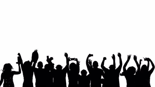 Silhouette Crowd Mobile: Stock Motion Graphics