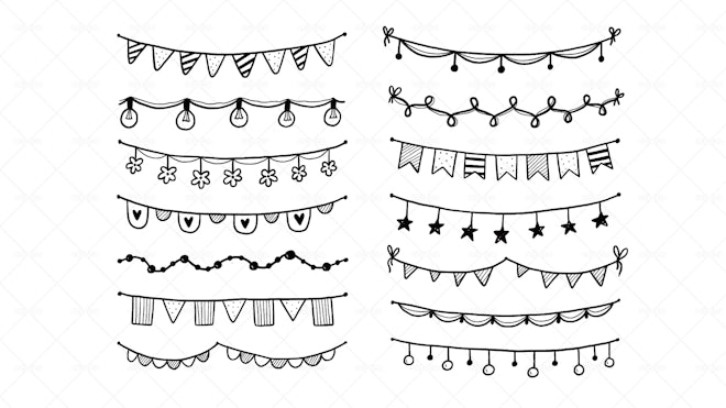 14 Bunting Flags Illustrations - Graphics | Motion Array