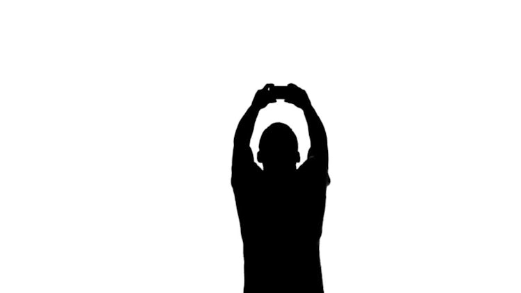 Silhouette Jumping Mobile: Stock Motion Graphics