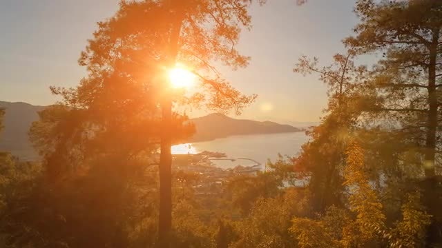Sunset Over Mediterranean Island: Stock Video