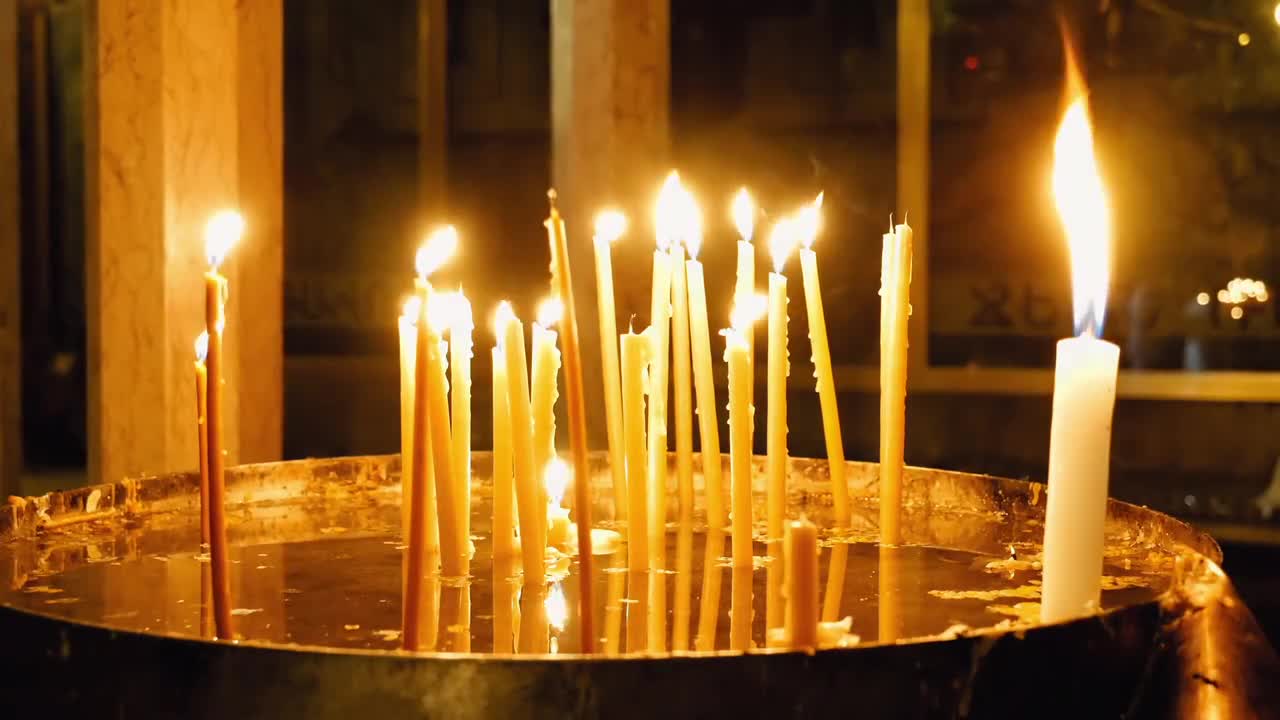 Candles In The Church Stock Video Motion Array