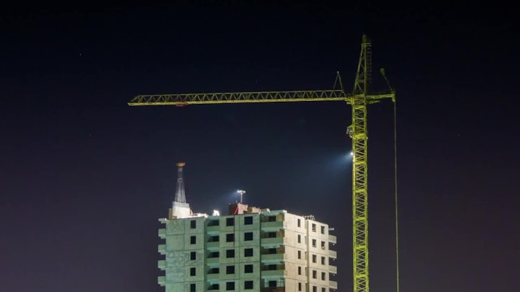Under Construction At Night: Stock Video