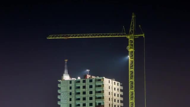 Under Construction At Night: Stock Video