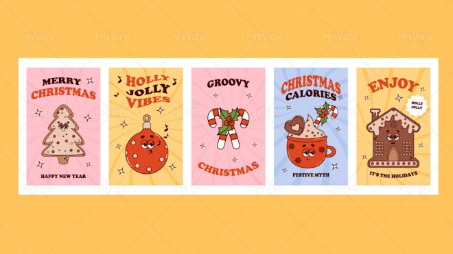 Groovy Christmas Card – And Here We Are