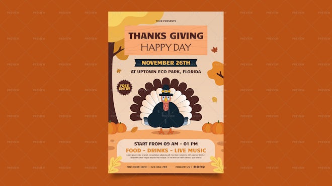 Thanksgiving Celebration Flyer - Graphics | Motion Array