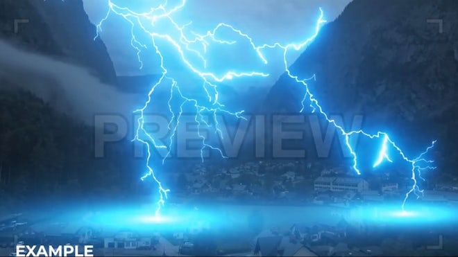 Thunderstorm And Lightning Strikes Blue Lightning Background Video Effects  HD 