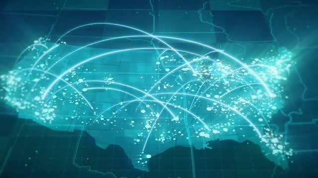Globalization USA Map Animation: Stock Motion Graphics