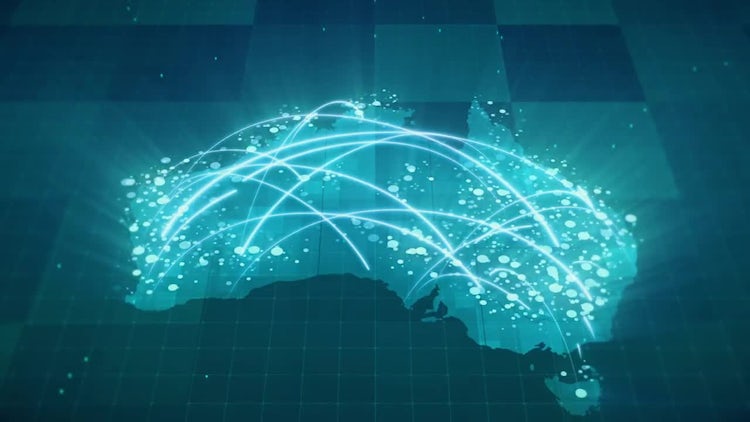 Globalization Australia Map: Stock Motion Graphics