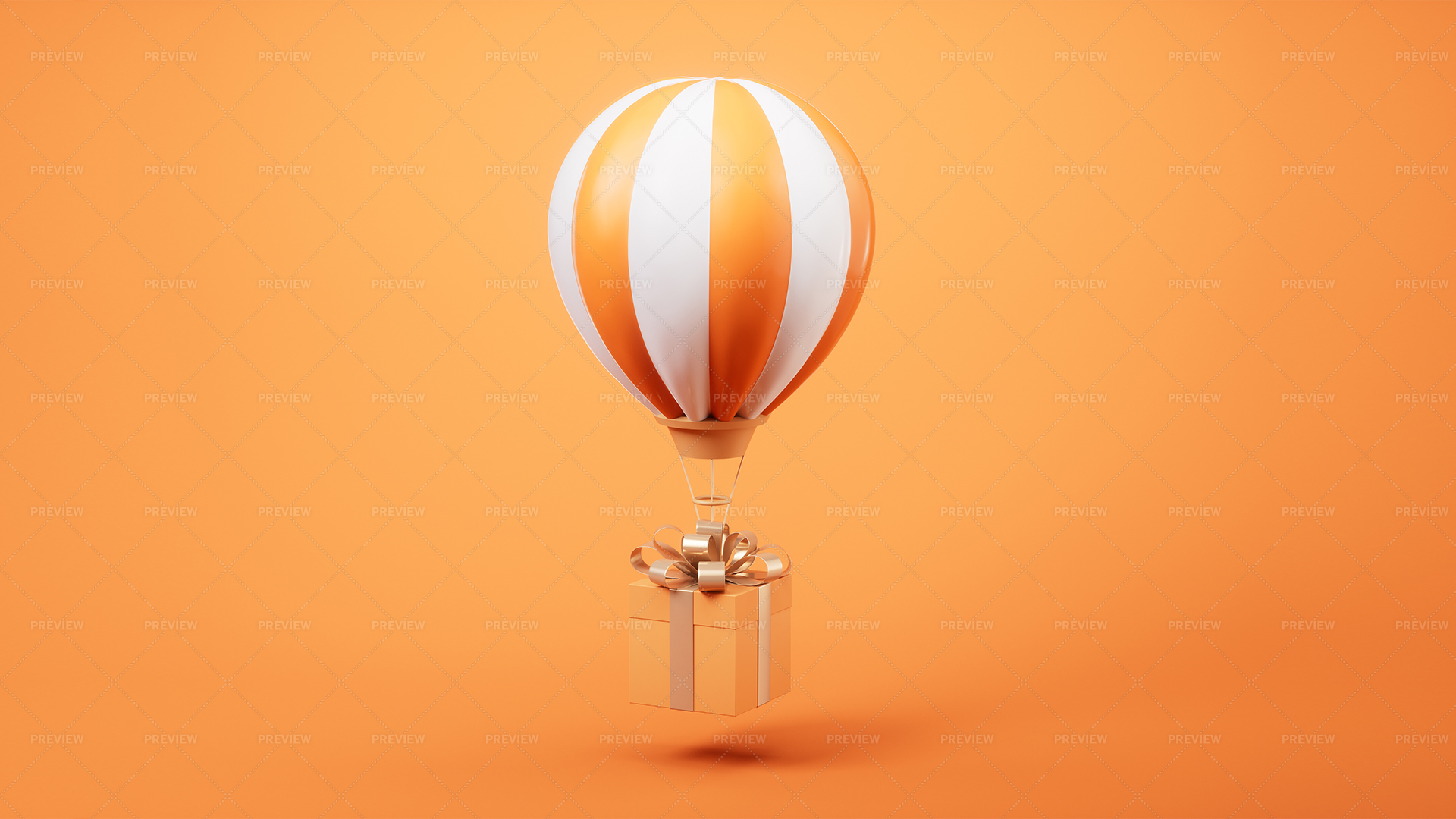 3d rendering air balloon with open gift box isolated 10834899 PNG