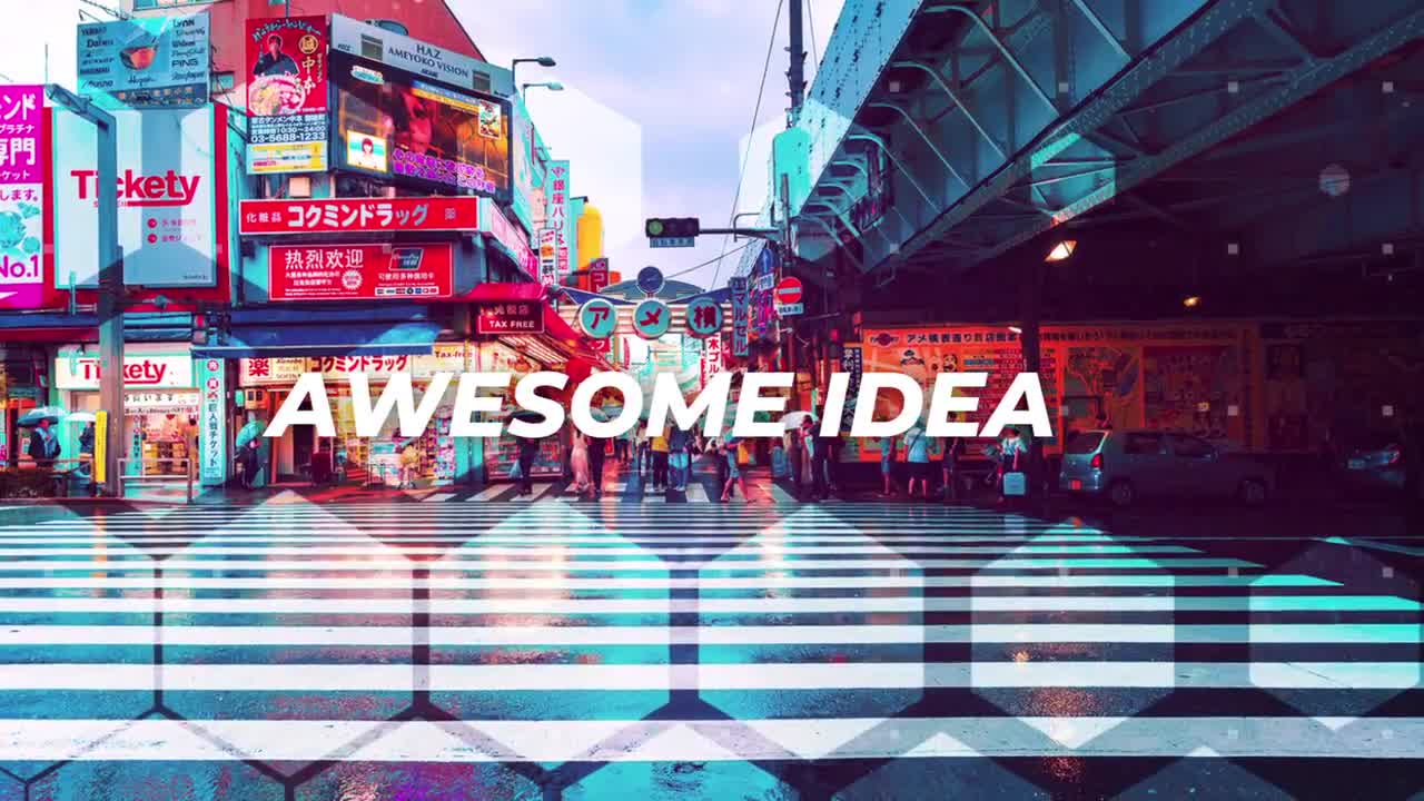 Hexagon Glitch Slideshow After Effects Templates Motion Array