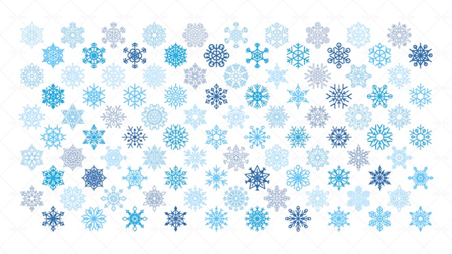 100 Snowflakes - Graphics