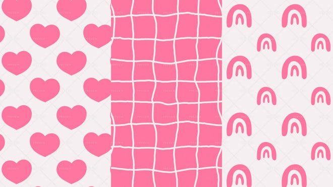 3 Pink Seamless Patterns - Graphics | Motion Array