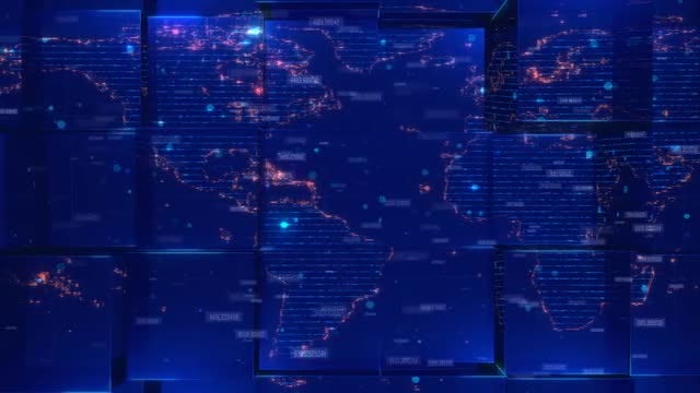 World Map Blocks News Background: Stock Motion Graphics